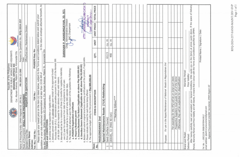 RFQ 2024 257 | PDF