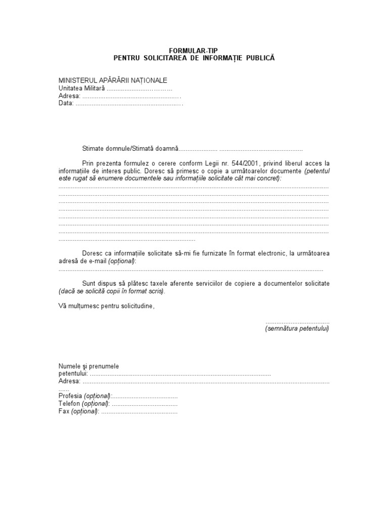 Formular Solicitare | PDF