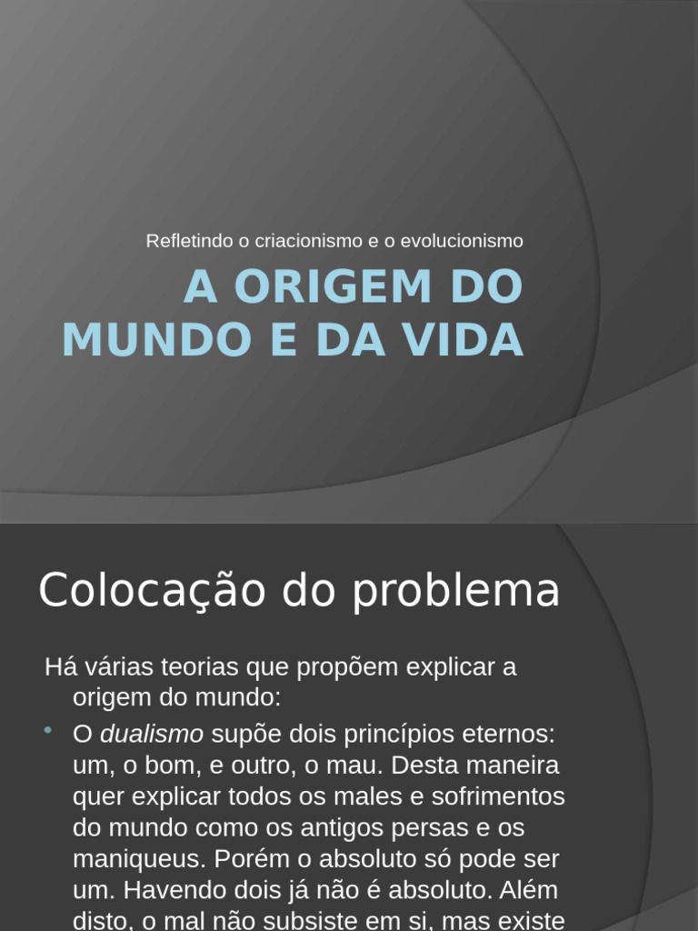 Teorias sobre a Origem do Mundo e da Vida | PDF | Universo | Vida