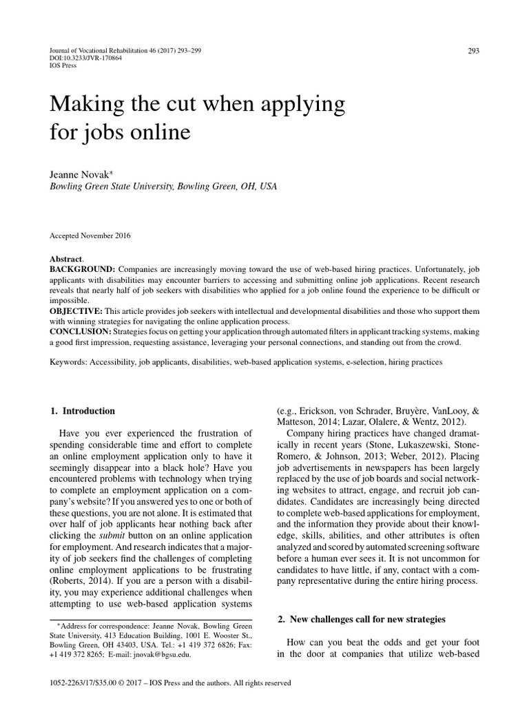 Making the Cut When Applying - 1