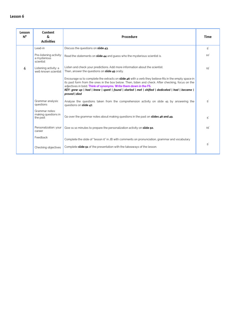 Lesson 6 | PDF