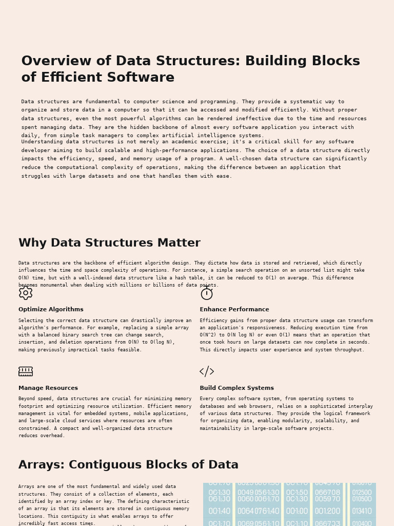 Essential Data Structures for Software Efficiency | PDF | Pointer ...