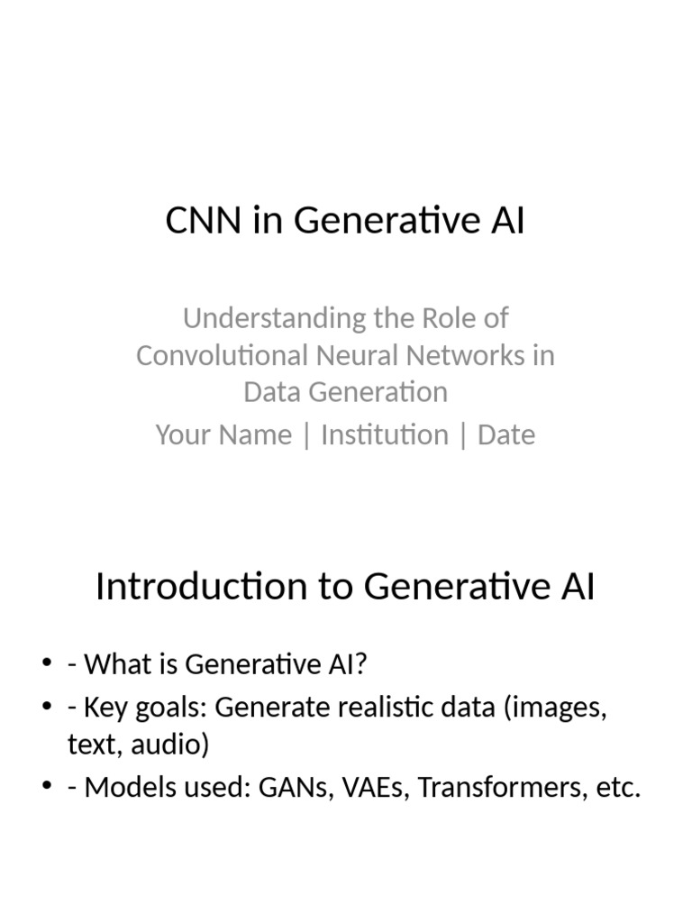 CNNs in Generative AI Explained | PDF