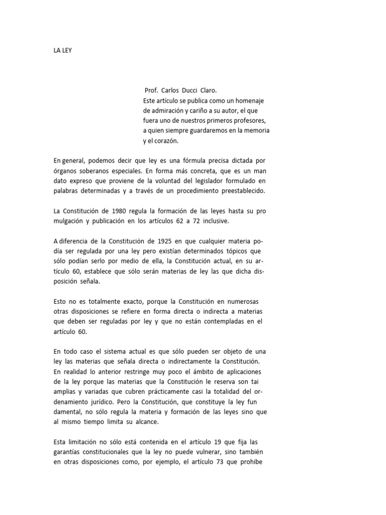 Definición y características de la ley | PDF | Regulación | Constitución