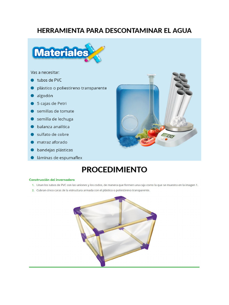 Herramienta para Descontaminar El Agua | PDF