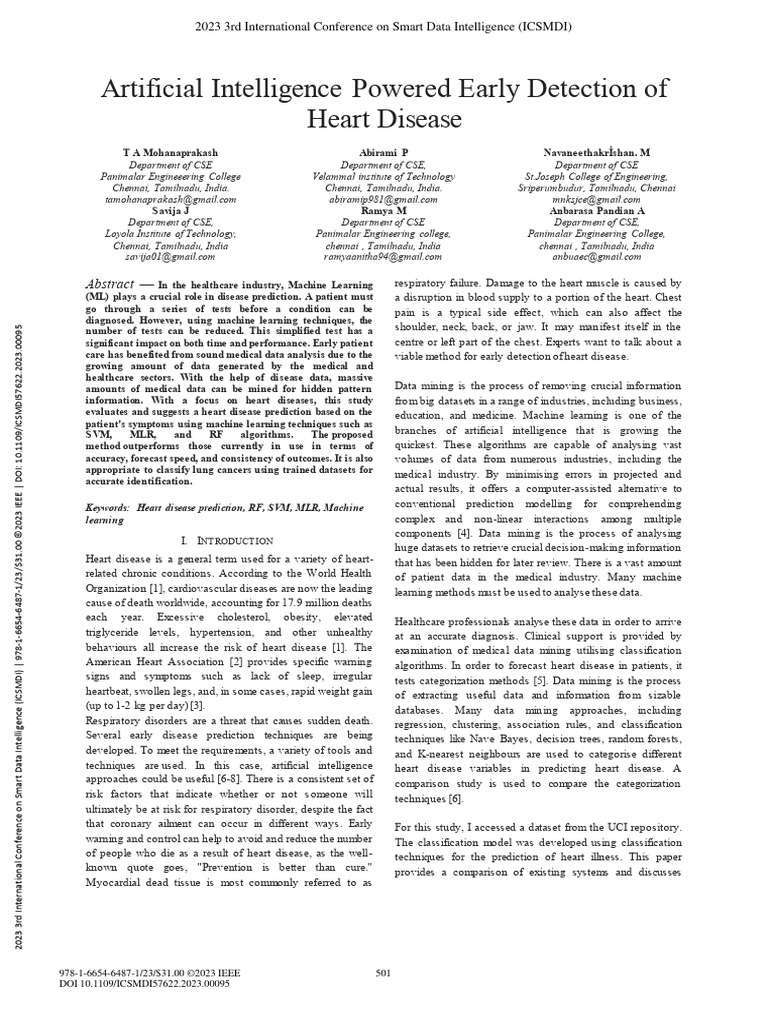 AI for Early Heart Disease Detection | PDF | Regression Analysis ...