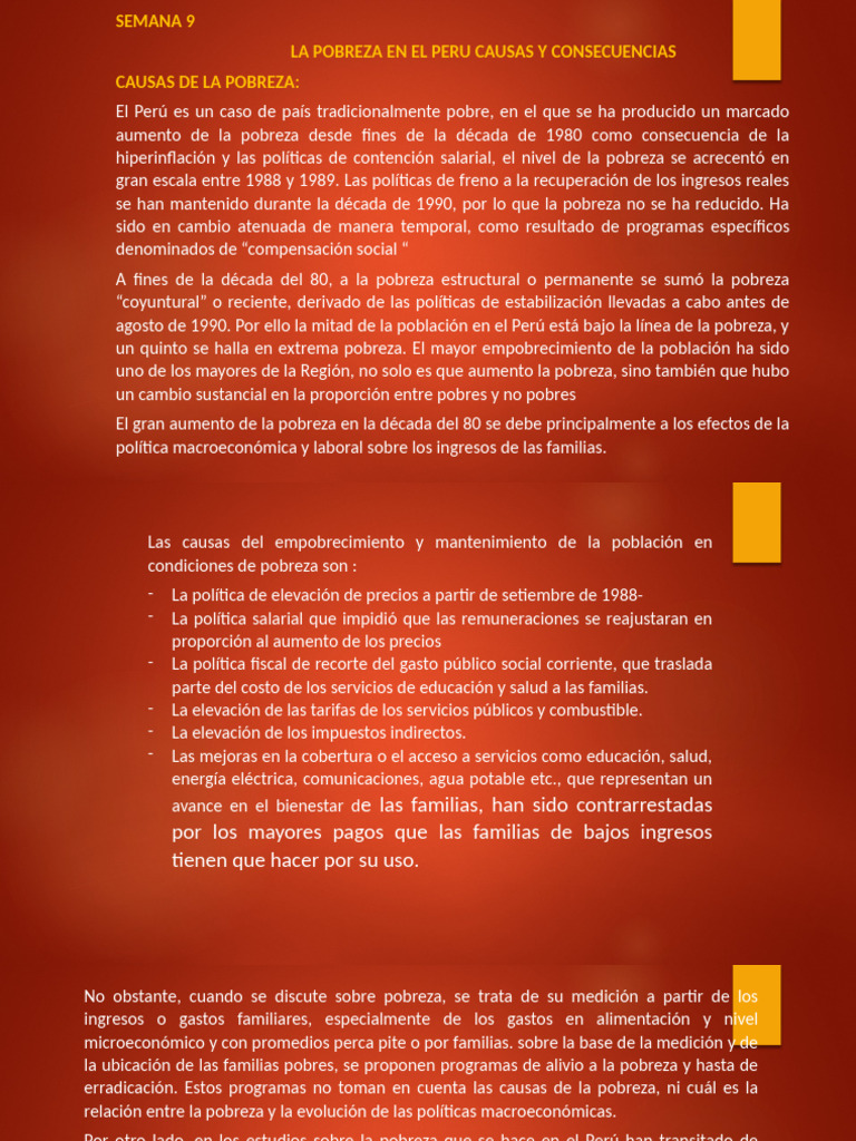 Causas y Consecuencias de la Pobreza en Perú | PDF | Pobreza | Pobreza ...