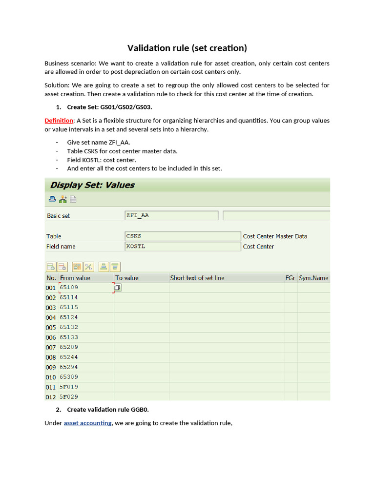 Asset Creation Validation Rule Setup | PDF