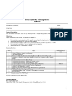 TQM Course Outline