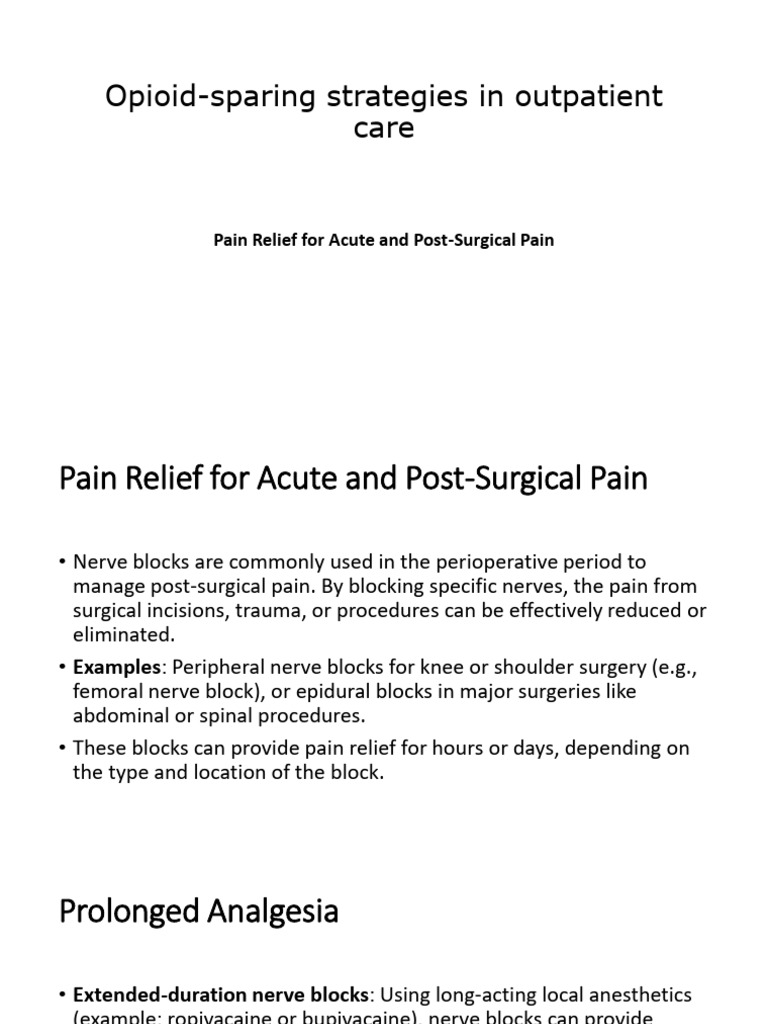 Opioid-Sparing Pain Management Strategies | PDF