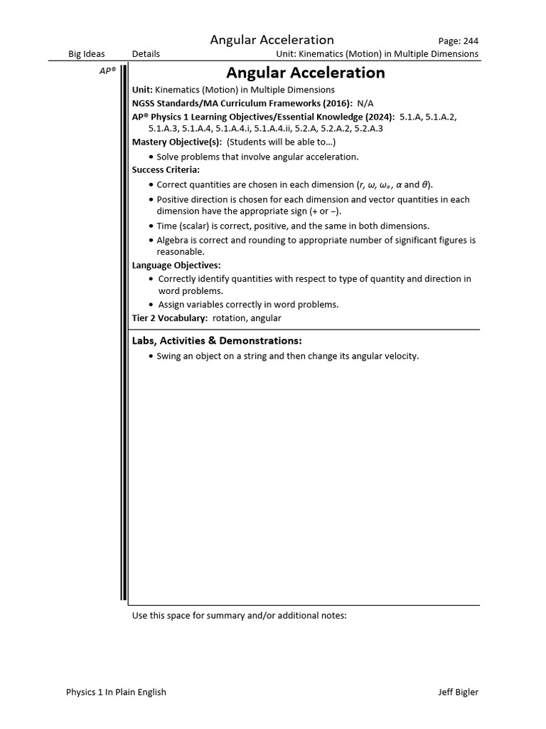 Angular Acceleration in Kinematics | PDF | Kinematics | Acceleration