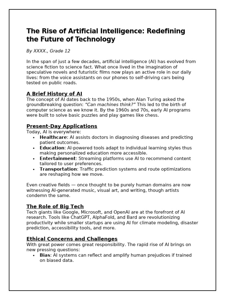 The Rise of Artificial Intelligence | PDF | Artificial Intelligence ...