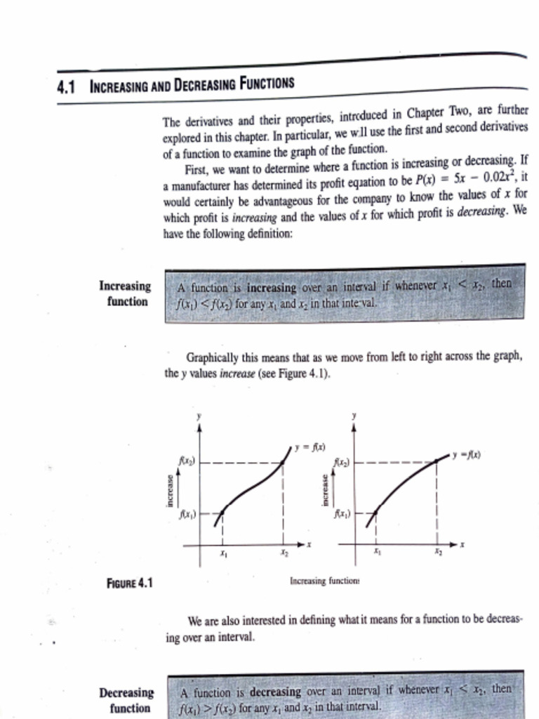 Increasing and Decreasing Functions | PDF