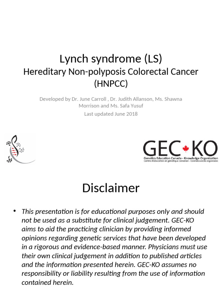 Understanding Lynch Syndrome Risks | PDF | Colorectal Cancer | Cancer