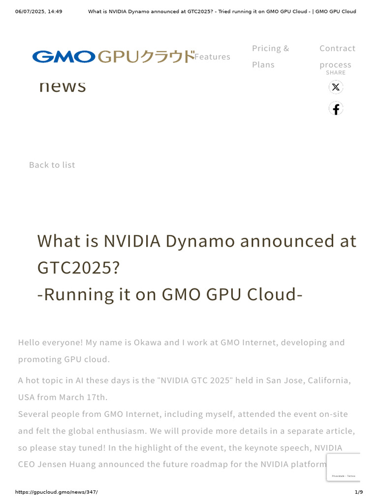 NVIDIA Dynamo on GMO GPU Cloud | PDF | Graphics Processing Unit ...