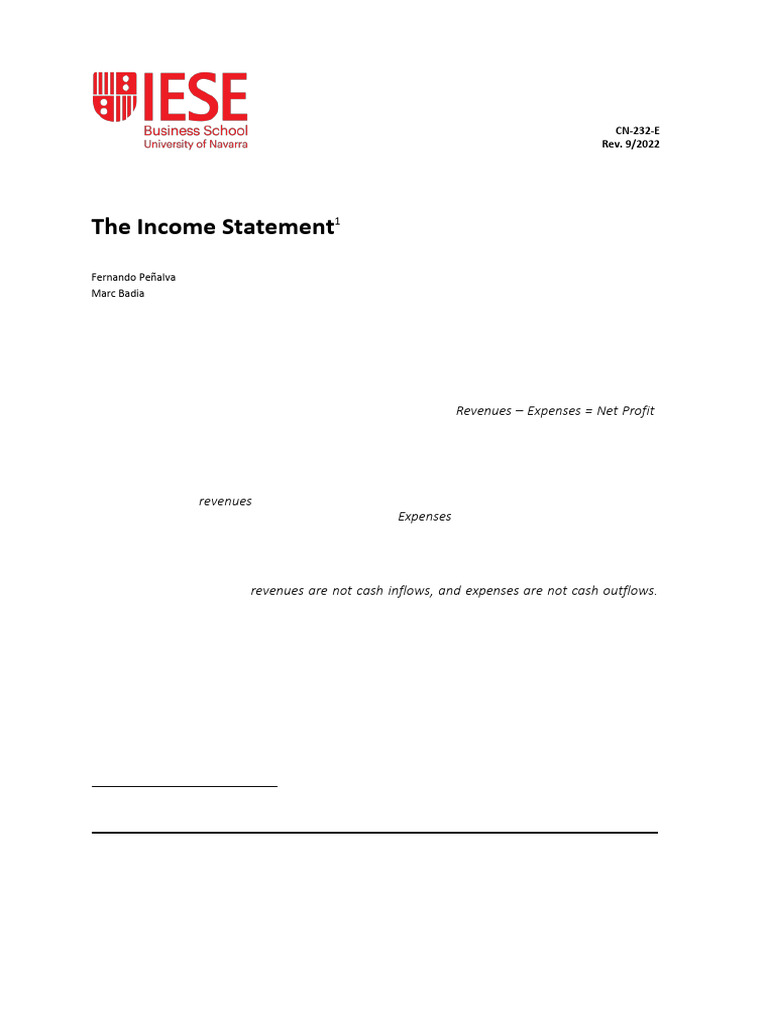 The Income Statement | PDF | Income Statement | Expense