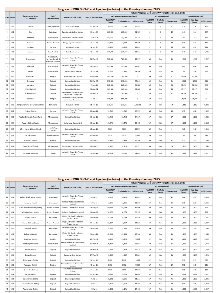 MWP Target Achievement Report 2025 | PDF | Natural Gas | Petroleum Industry