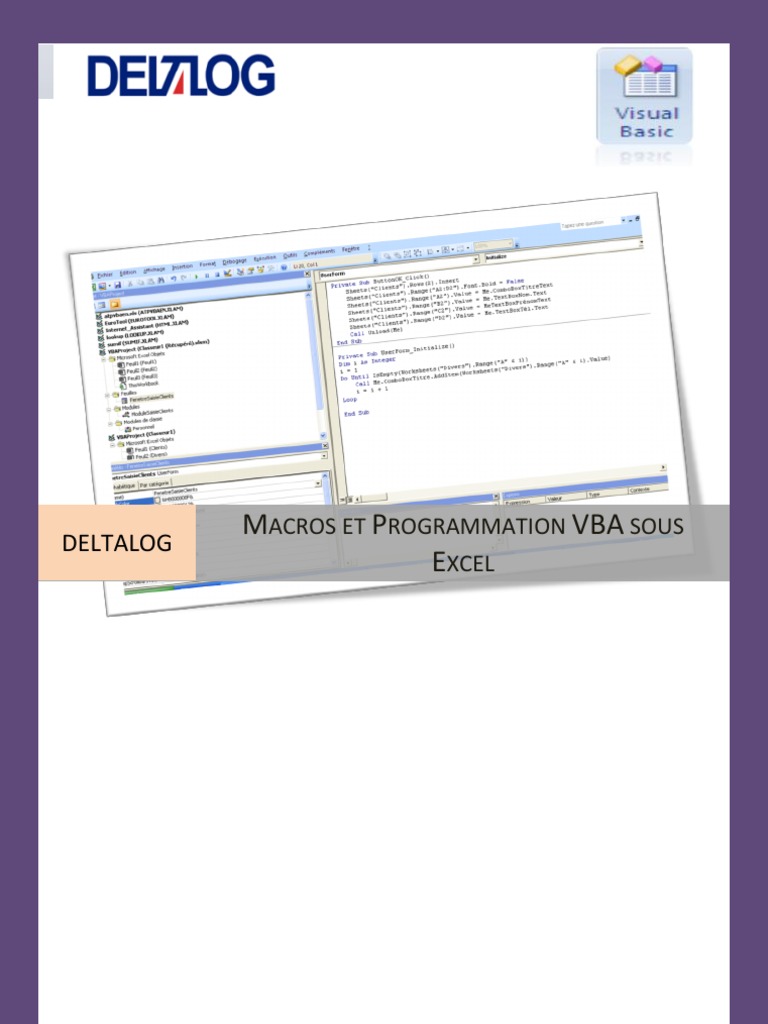 Macros et Programmation VBA Excel | PDF | Visual Basic for Applications ...