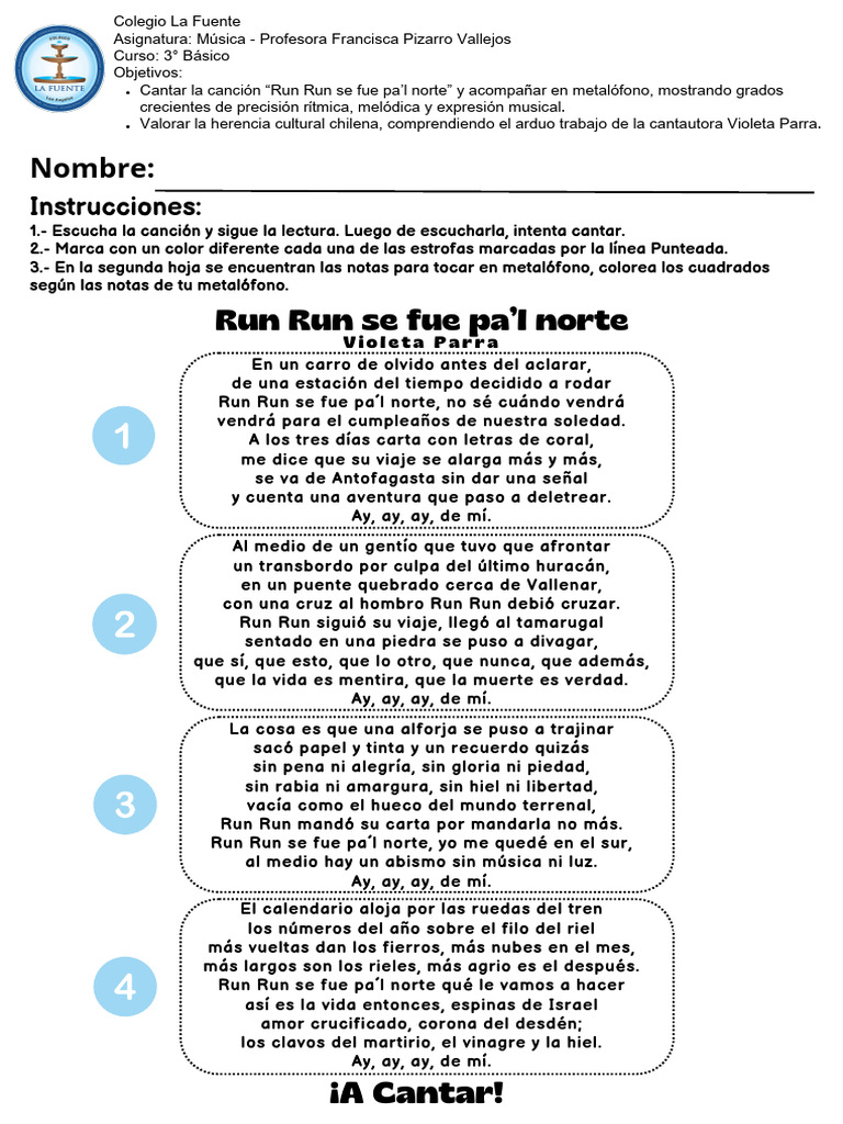 Notas y letras de 
