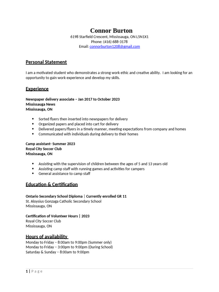 Connor Burton resume 2 PDF - 1