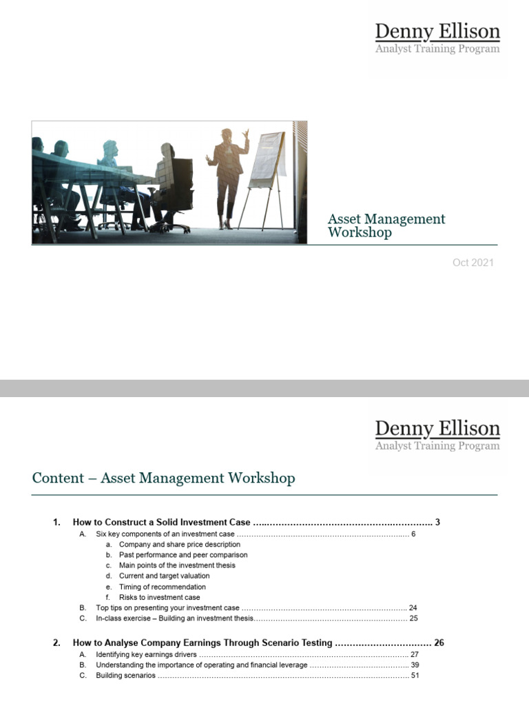Asset Management Workshop Presentation - FINAL - Oct 21 | PDF ...