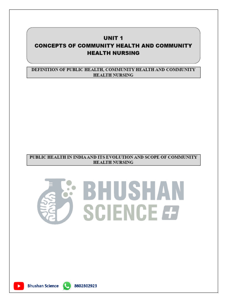 Community Health Concepts and Definitions | PDF | Preventive Healthcare ...