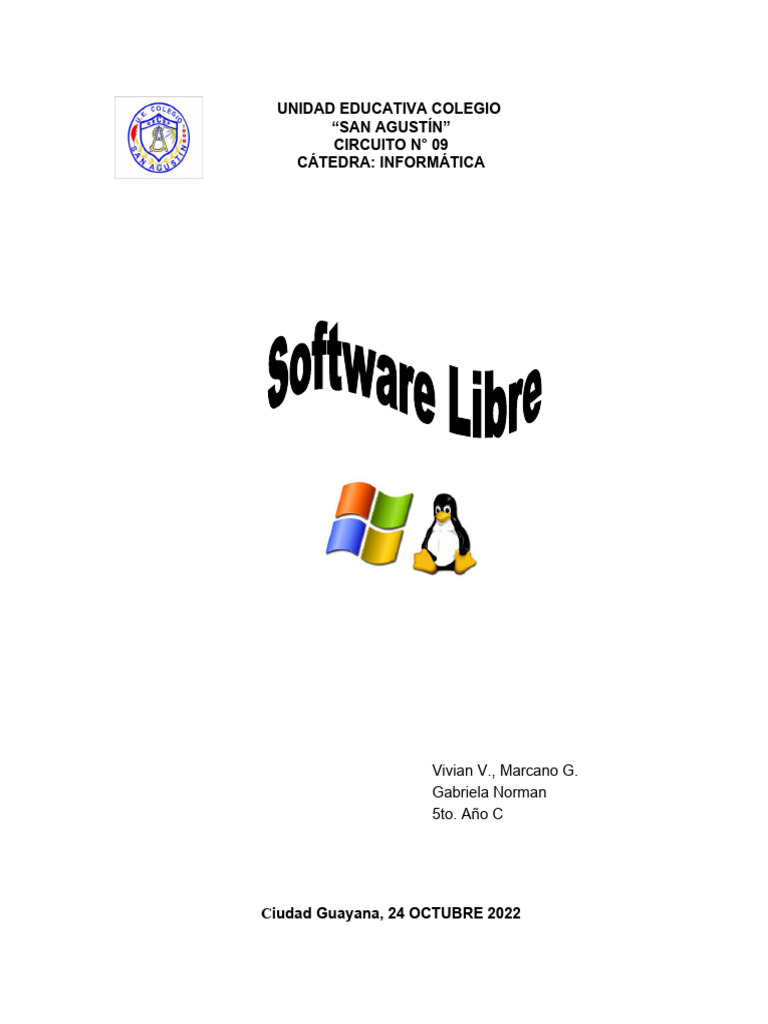 Trabajo Investig. Softwere Libre | PDF | Software libre | Software de ...