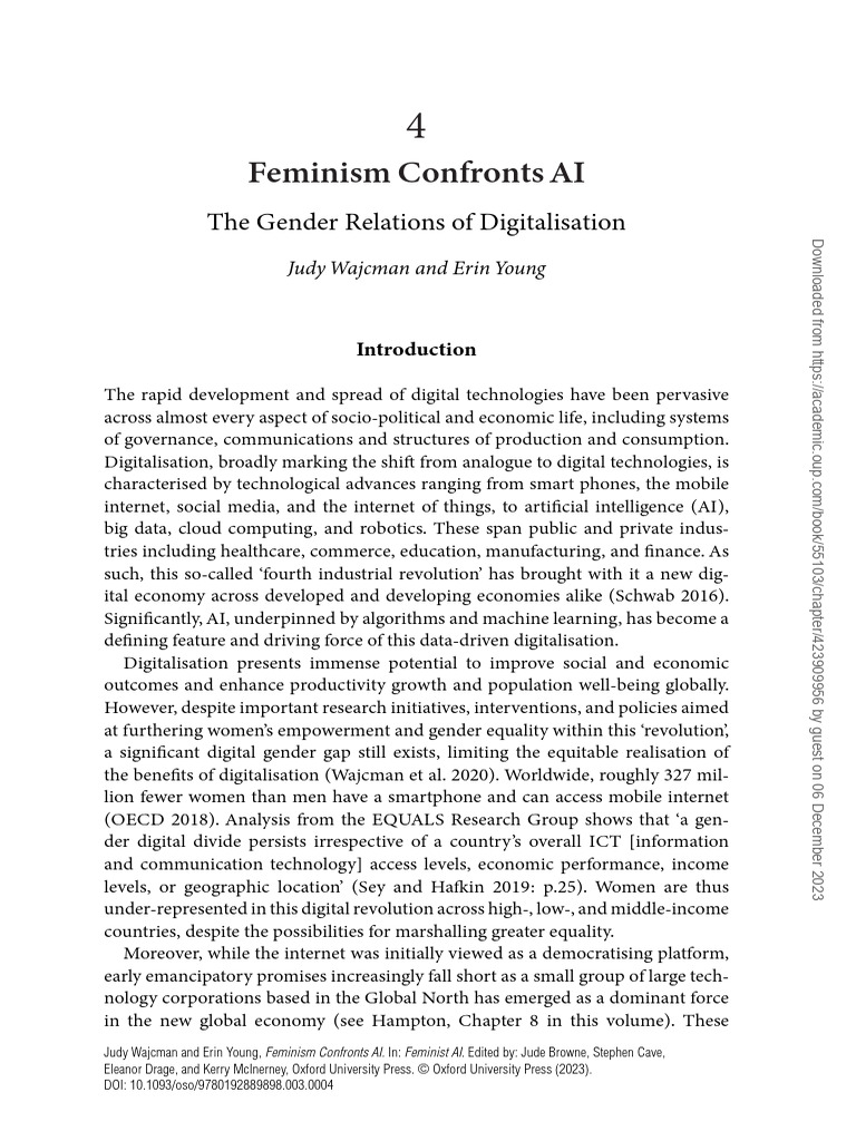 Feminism Confronts AI The Gender Relations of Digi | PDF | Intelligence ...
