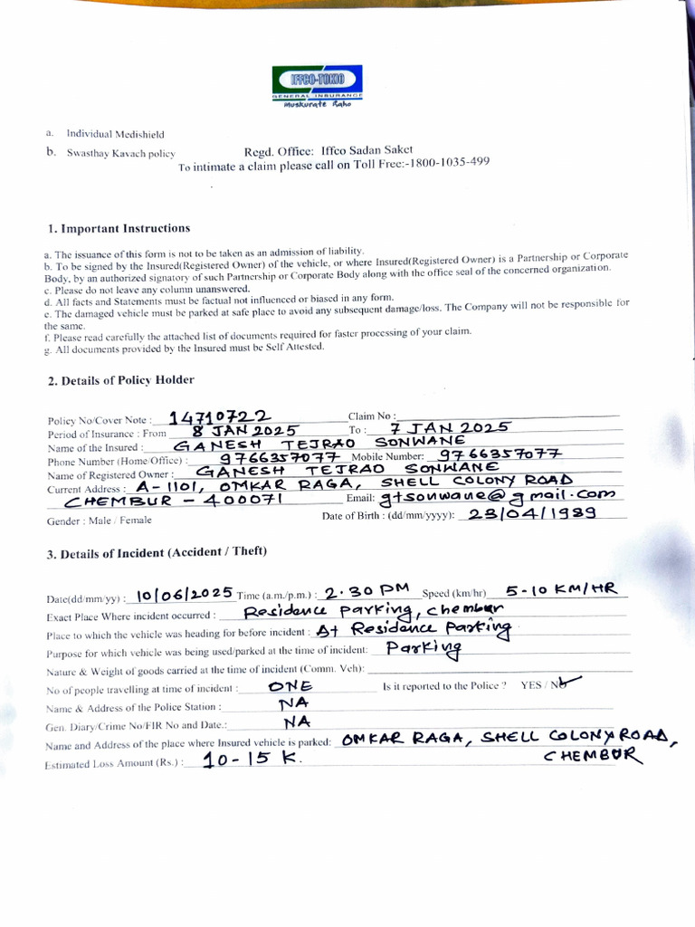 Knll Insurance Claim Instructions | PDF