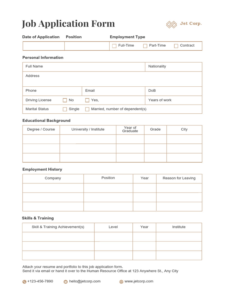 Job Application Form Document A4 - 20250709 - 035602 - 0000 | PDF