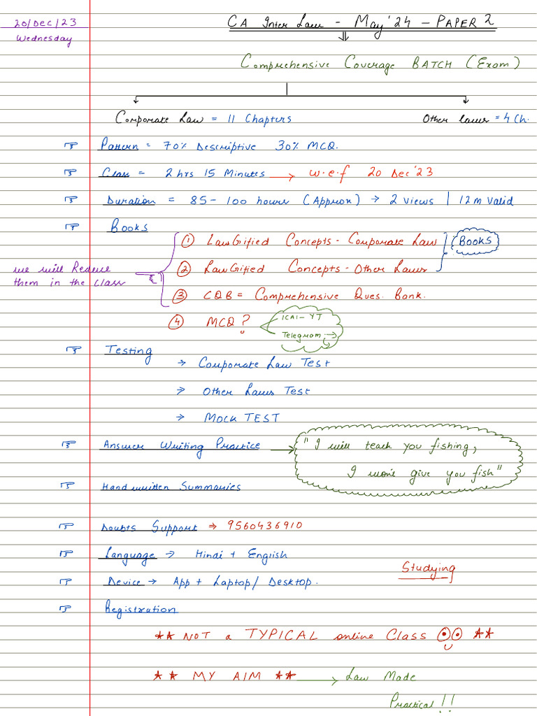 Class Notes | PDF