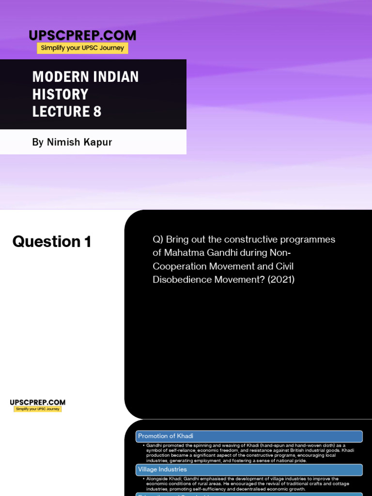 GS 1 Modern Indian History 08 | PDF | All India Muslim League ...