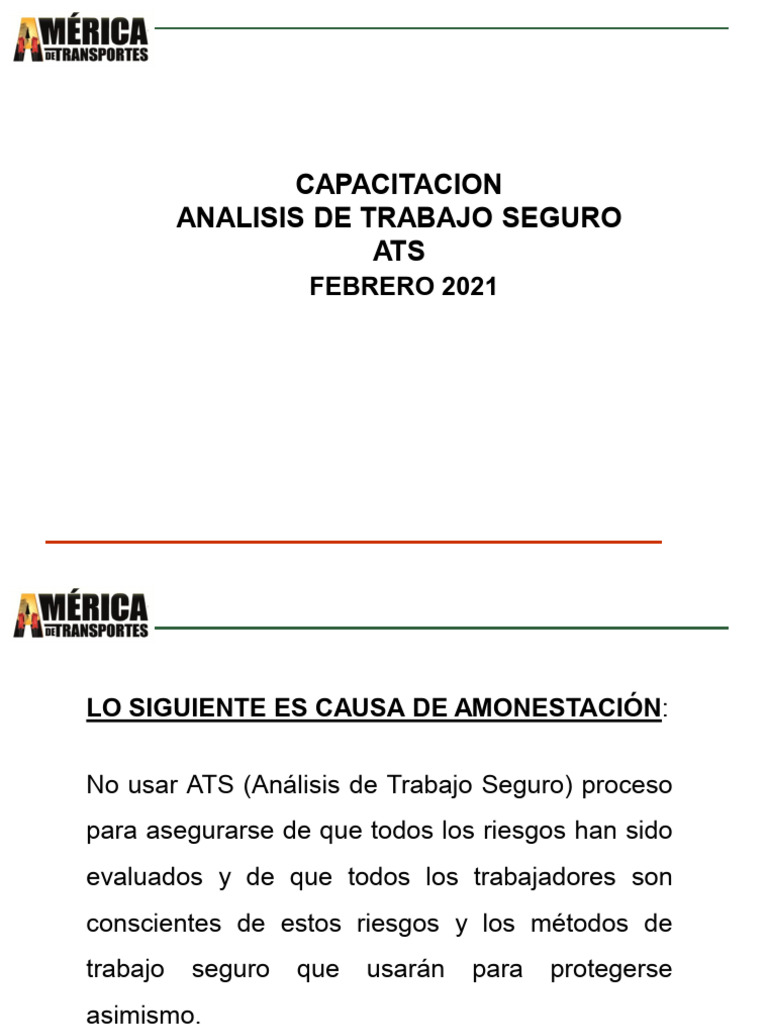 Análisis de Trabajo Seguro (ATS) 2021 | PDF