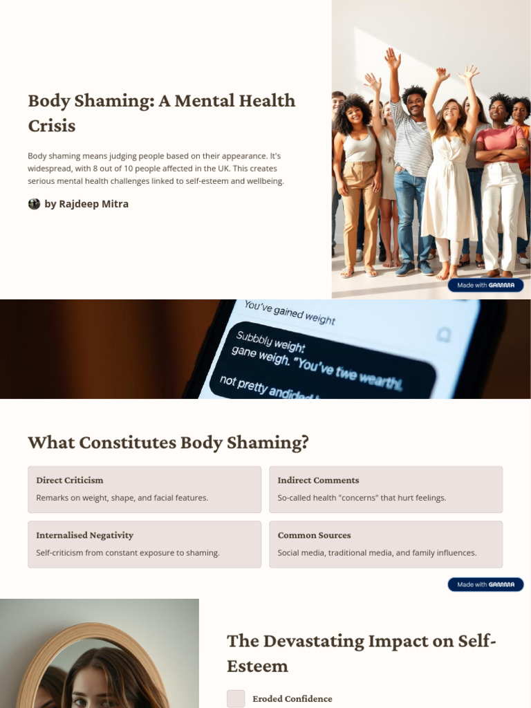 Body Shaming's Mental Health Impact | PDF | Body Image | Shame