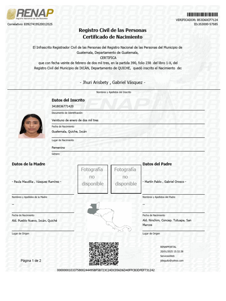 Certificado de Nacimiento en Ixcán | PDF | Autenticación