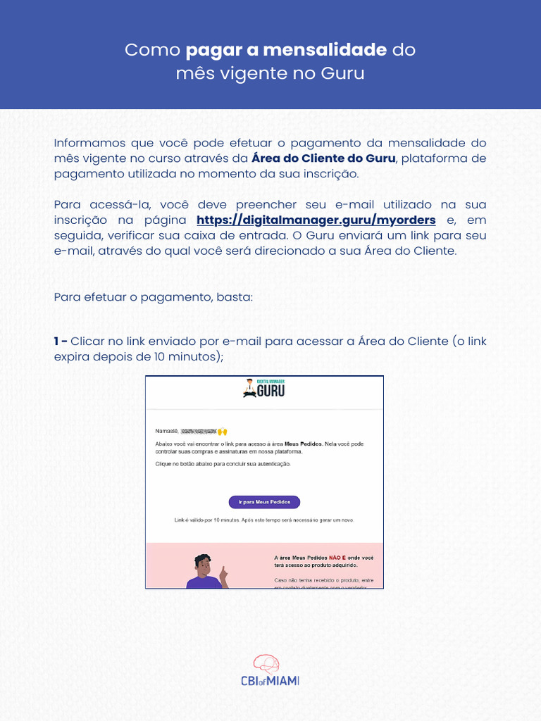 Pagamento da Mensalidade do Mês Vigente | PDF