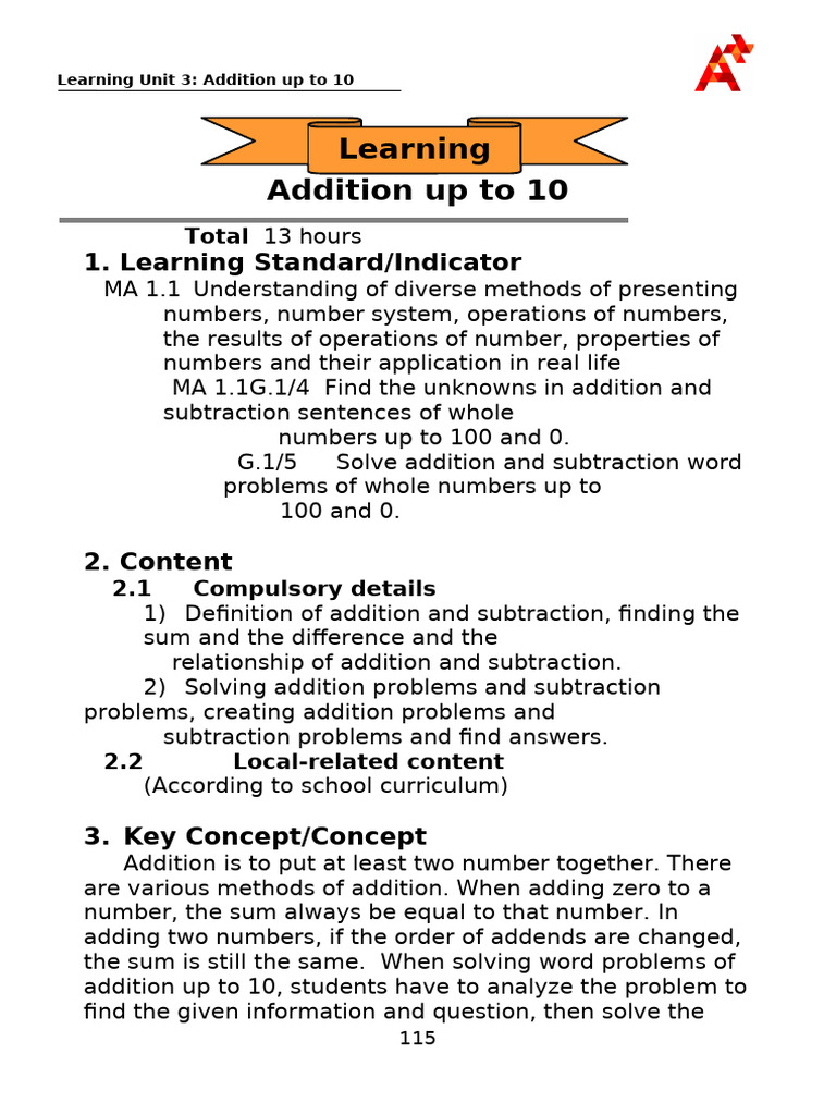 Addition Concepts for Grades K-2 | PDF | Teaching Method | Worksheet