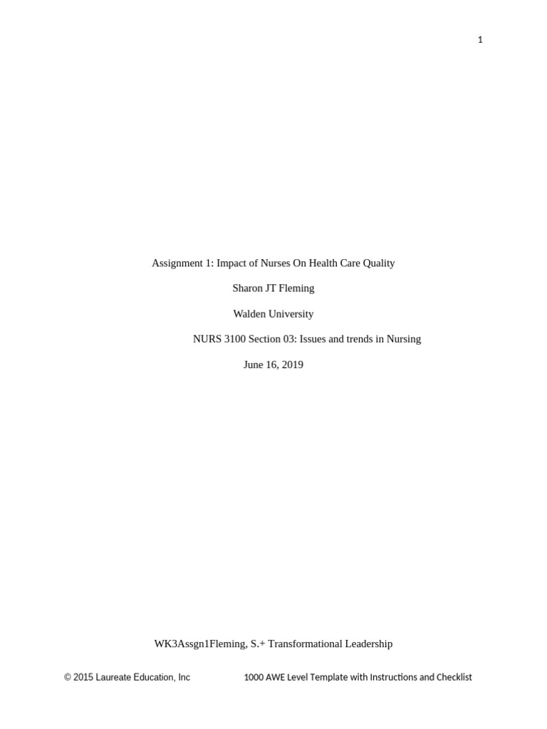 Transformational Leadership in Nursing | PDF | Nursing ...