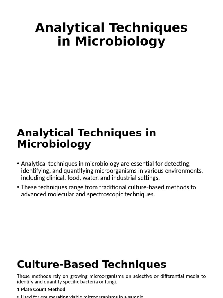 Advanced Analytical Techniques in Microbiology | PDF | Colony Forming ...