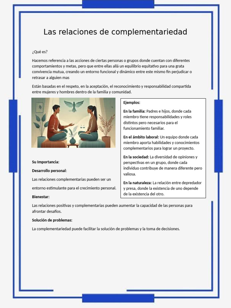 Las Relaciones de Complementariedad | PDF | Comunidad | Familia
