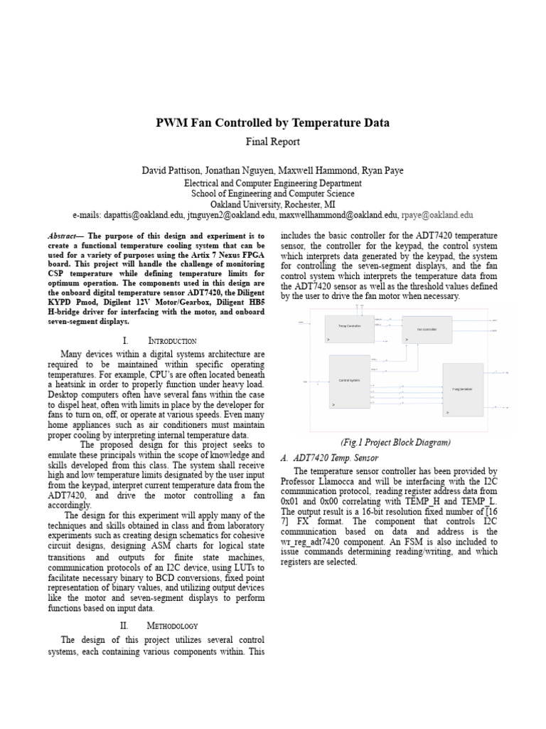 PWM Fan Controller On Artix 7 Nexus | PDF | Input/Output | Binary Coded ...