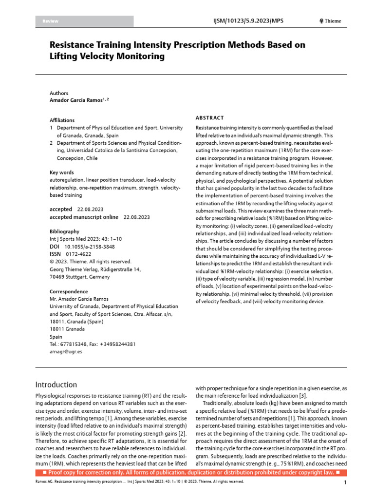 Resistance Training Intensity Methods | PDF | Weight Training ...