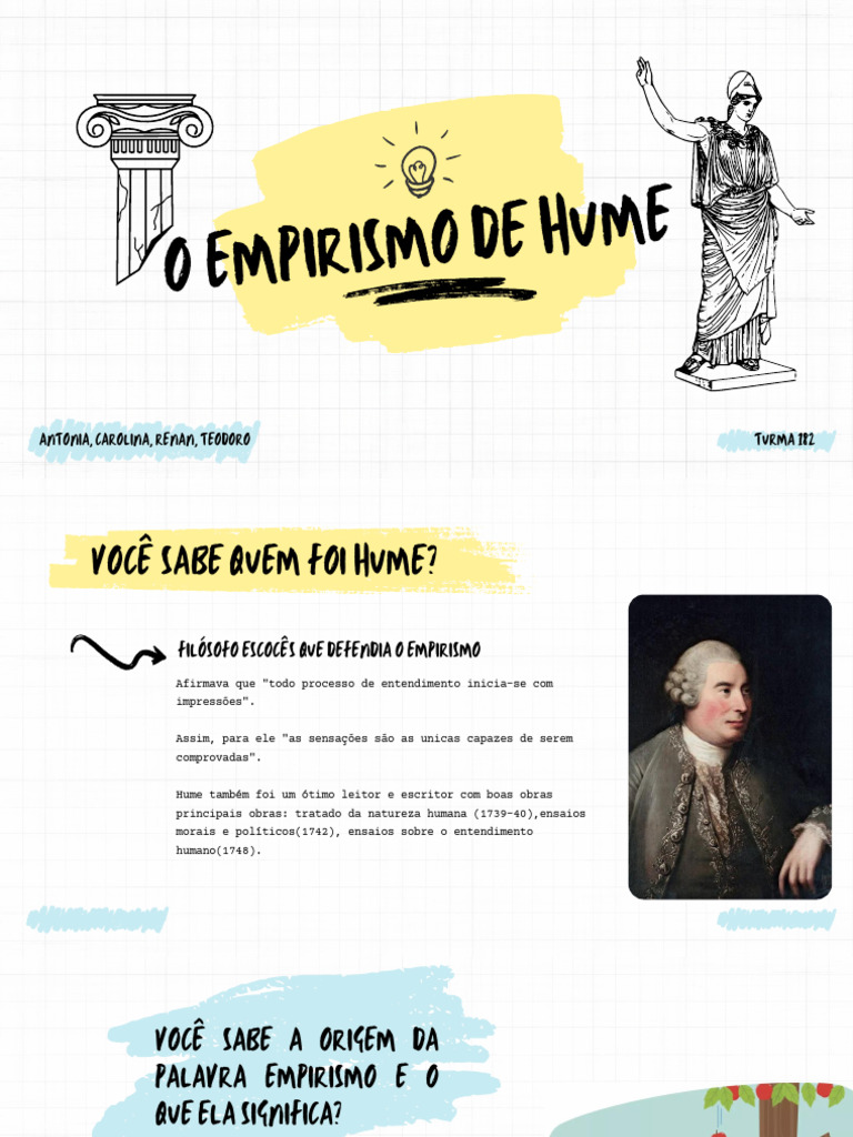 Apresentação Sobre o Empirismo de Hume | PDF | Empiricismo | Conhecimento