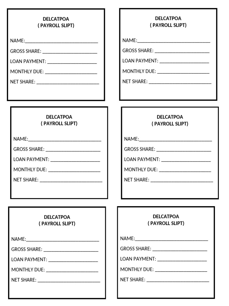 Payroll Slip Template | PDF