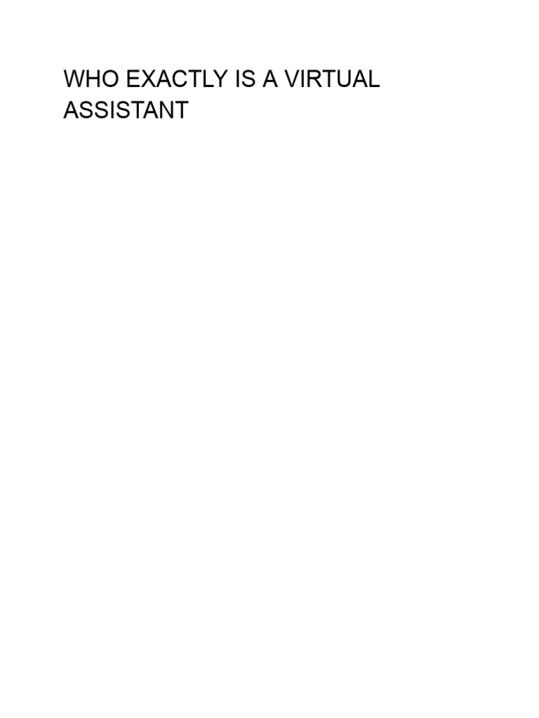 Understanding Virtual Assistants | PDF | Résumé | Business