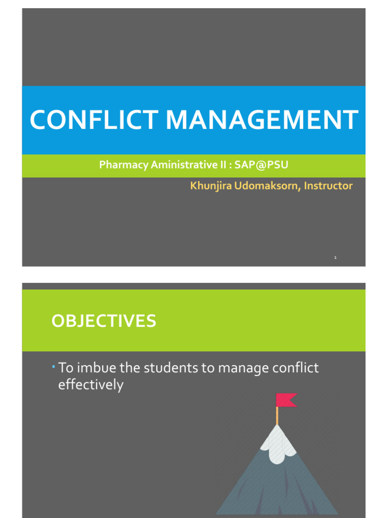 Effective Conflict Management Strategies | PDF | Self Actualization ...