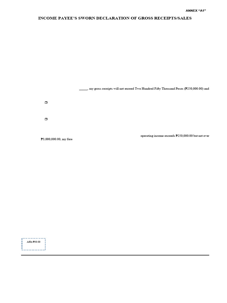 Income Payee's Sworn Declaration Form | PDF | Income Tax | Withholding Tax