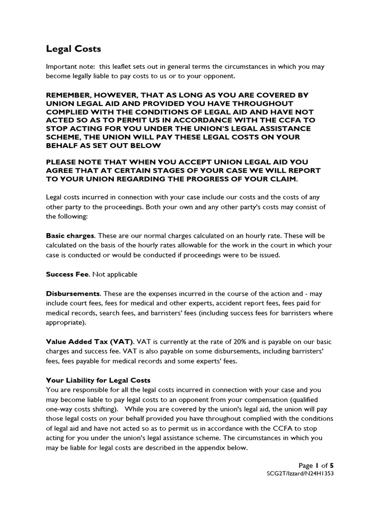 Understanding Legal Costs and Liabilities | PDF | Costs In English Law ...
