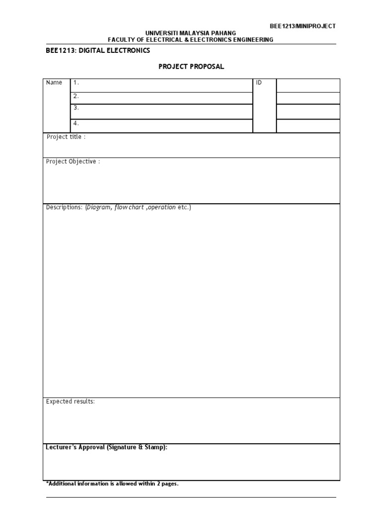 Digital Electronics Project Proposal | PDF