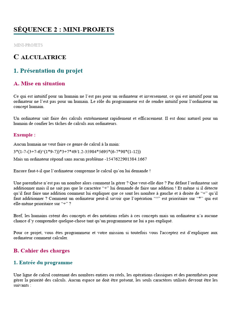 Mini-projets de calculatrice Python | PDF | Python (Langage de ...